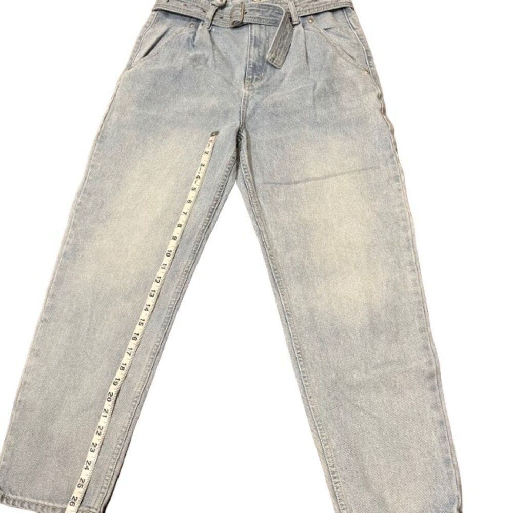We The Free Pleated Belted High Rise Women's Light Denim Jeans Size 28 - Picture 3 of 13